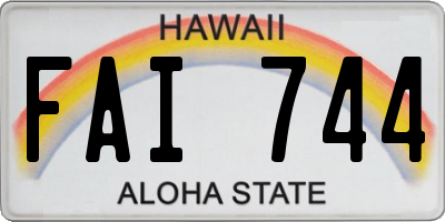 HI license plate FAI744