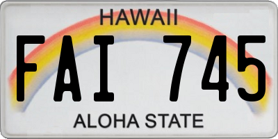 HI license plate FAI745