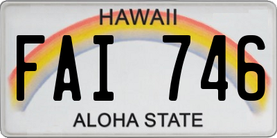 HI license plate FAI746