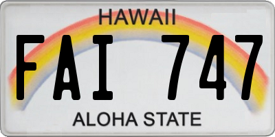 HI license plate FAI747