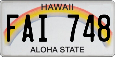 HI license plate FAI748