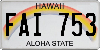 HI license plate FAI753
