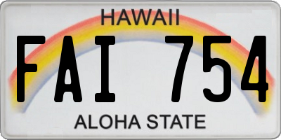 HI license plate FAI754