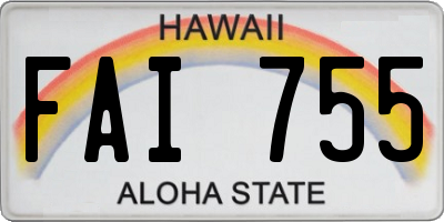 HI license plate FAI755