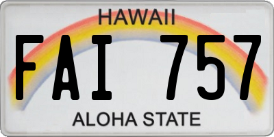 HI license plate FAI757