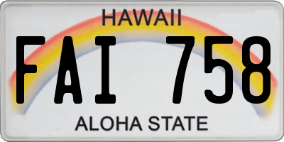 HI license plate FAI758