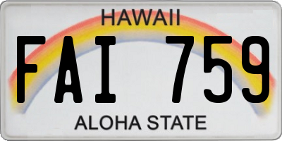 HI license plate FAI759