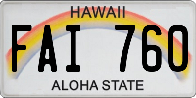 HI license plate FAI760
