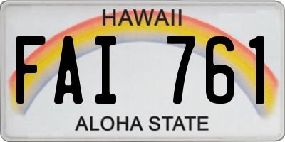 HI license plate FAI761