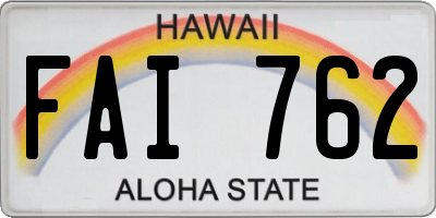 HI license plate FAI762