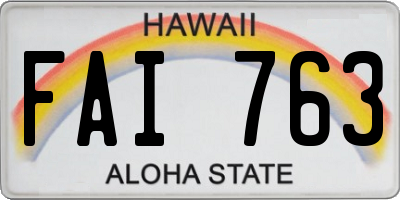 HI license plate FAI763