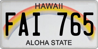 HI license plate FAI765
