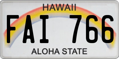 HI license plate FAI766