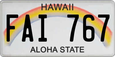 HI license plate FAI767