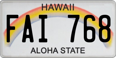 HI license plate FAI768