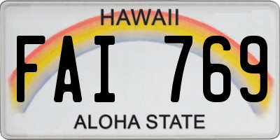 HI license plate FAI769