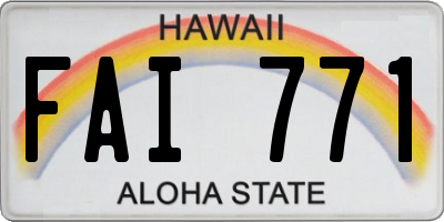 HI license plate FAI771