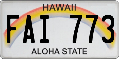 HI license plate FAI773