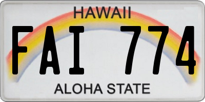 HI license plate FAI774