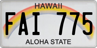 HI license plate FAI775