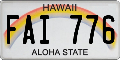 HI license plate FAI776