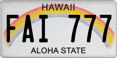 HI license plate FAI777