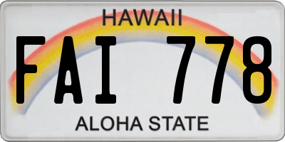 HI license plate FAI778