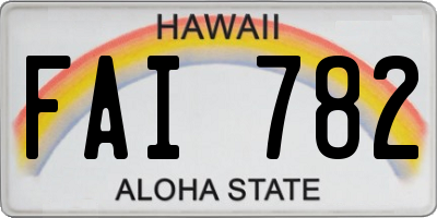 HI license plate FAI782