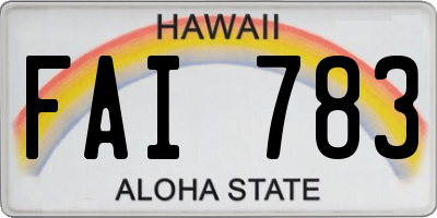 HI license plate FAI783