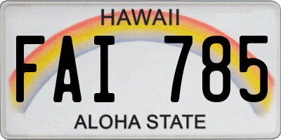 HI license plate FAI785