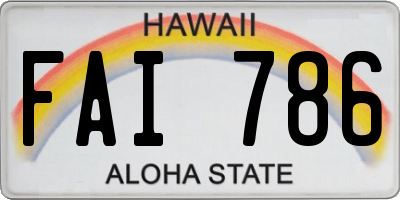 HI license plate FAI786