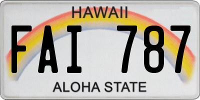 HI license plate FAI787