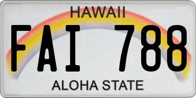 HI license plate FAI788