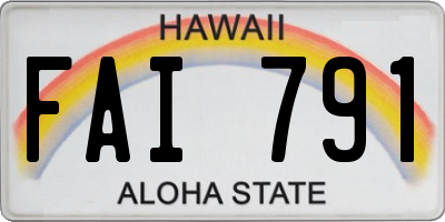HI license plate FAI791