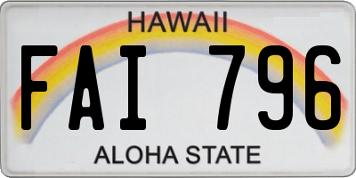 HI license plate FAI796