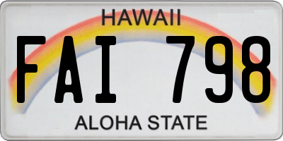 HI license plate FAI798