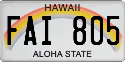 HI license plate FAI805