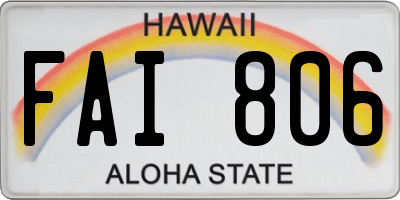 HI license plate FAI806