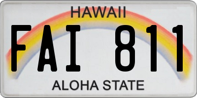 HI license plate FAI811