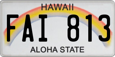 HI license plate FAI813