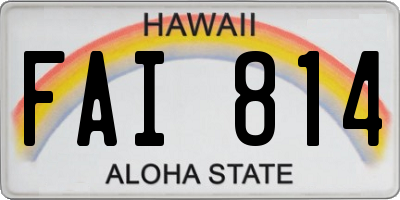 HI license plate FAI814
