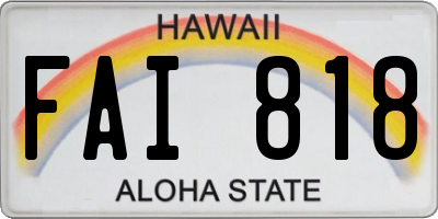 HI license plate FAI818