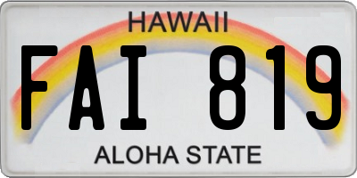 HI license plate FAI819