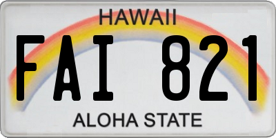HI license plate FAI821