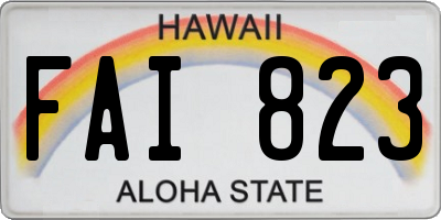 HI license plate FAI823