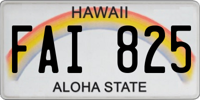 HI license plate FAI825