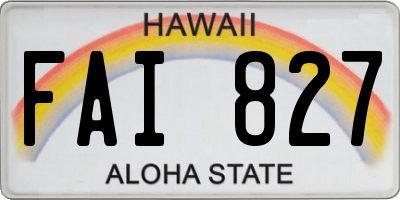 HI license plate FAI827