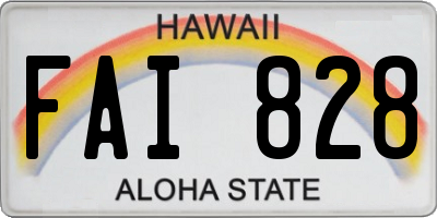 HI license plate FAI828