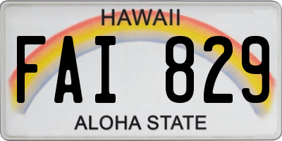 HI license plate FAI829