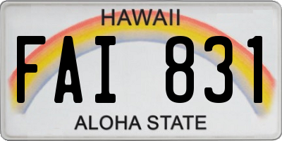 HI license plate FAI831
